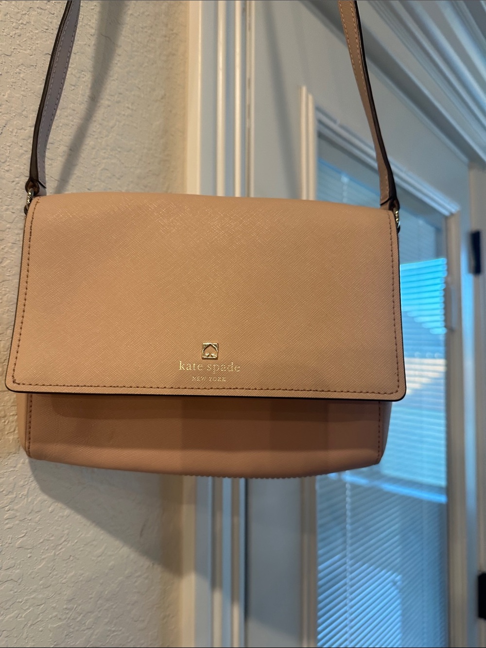 kate spade Pebbled Tan Crossbody Flap Bag - Picture 2 of 12